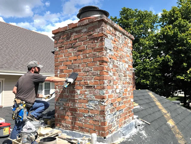 Completed chimney rebuild by Fort Mill Chimney Sweep in Fort Mill, SC