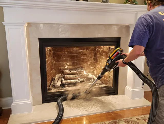Fireplace cleaning performed by Fort Mill Chimney Sweep in Fort Mill, SC