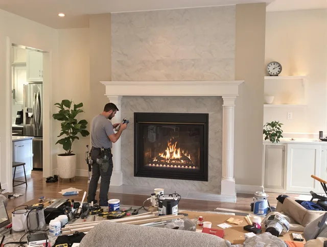 Newly installed fireplace by Fort Mill Chimney Sweep in Fort Mill, SC